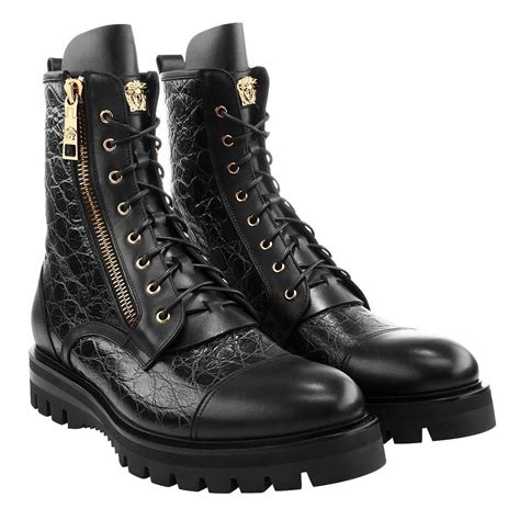 versace stamped croc army boots|Versace Boots Mens .